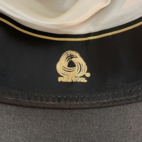 Vintage Dobbs Fifth Avenue Grey Wool Fedora Pork Pie Hat Black Band 7 1/4 - Picture 12 of 12